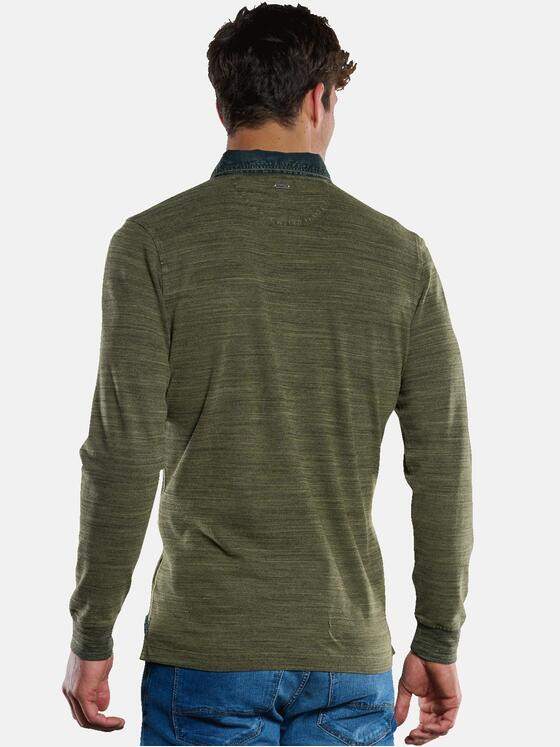engbers Herren Langarm-Shirt mit Polo-Kragen Beige 33745