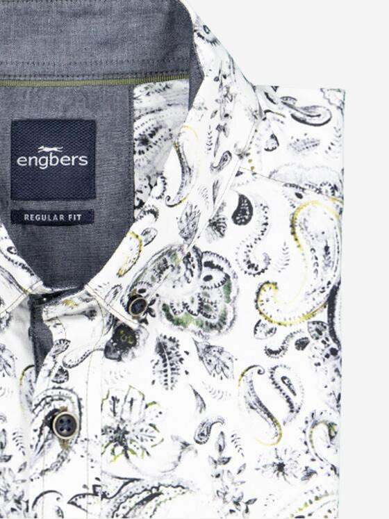 engbers Herren Langarm-Hemd gemustert Gruen 38108