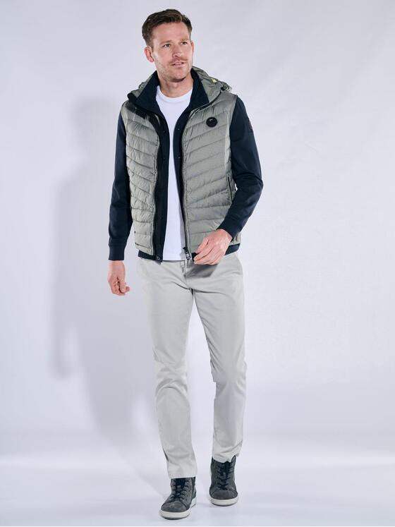 engbers Herren Steppweste mit abnehmbarer Kapuze Khaki 38243