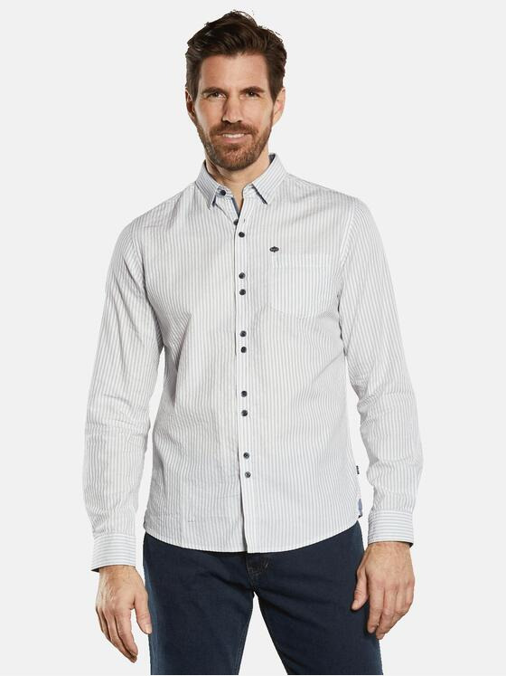 engbers Herren Langarm-Hemd gestreift Blau 34304