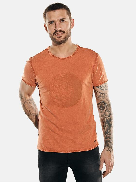 emilio adani Herren T-Shirt Rundhals Orange 31925