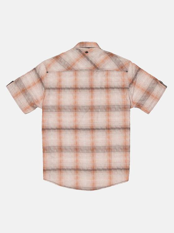 engbers Herren Kurzarm-Hemd kariert Orange 34465