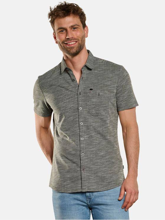 engbers Herren Kurzarm-Hemd gemustert Oliv 33053