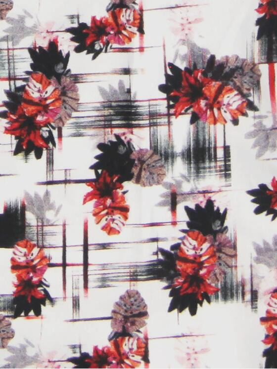 ENGBERS GERMANY Herren Stretch Hemd mit floralem All-Over-Print Dunkelrot 31518