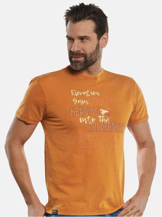 engbers Herren T-Shirt mit Stickerei Dunkelorange 32794