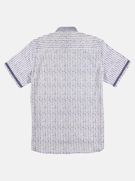 engbers Herren Gestreiftes Kurzarmhemd mit Kontrastdetails Blau 29892