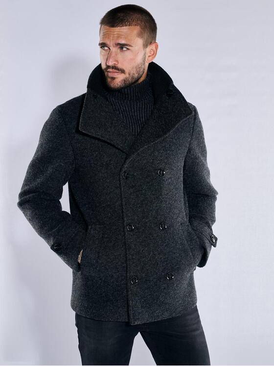 emilio adani Herren Mantel regular Anthrazit 37575