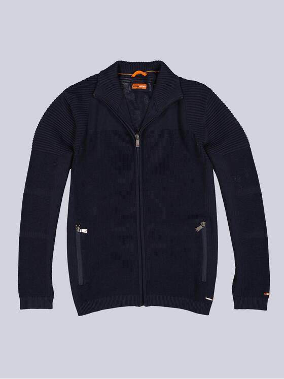 emilio adani Herren Cardigan strukturiert Blau 36068