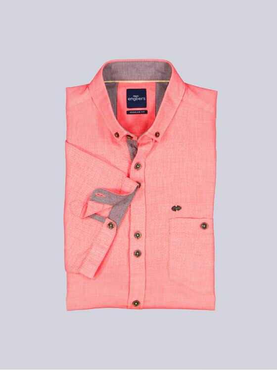 engbers Herren Kurzarm-Hemd mit Leinenanteil Hellrot 38382