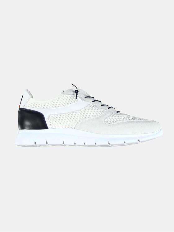 emilio adani Herren modischer Active-Sneaker mit gedämpfter Außensohle Weiß 29449