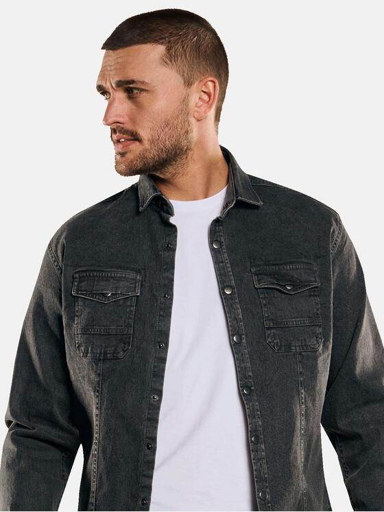 emilio adani Herren Hemd uni Grau 32462