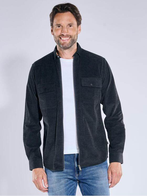 engbers Herren Overshirt strukturiert Saphirblau 39649