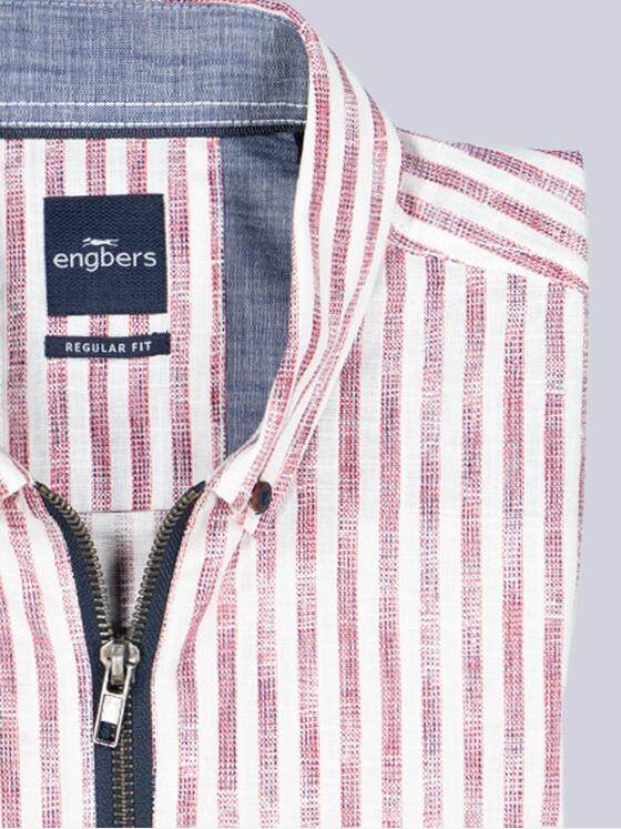 engbers Herren Kurzarm-Hemd strukturiert Rot 38770