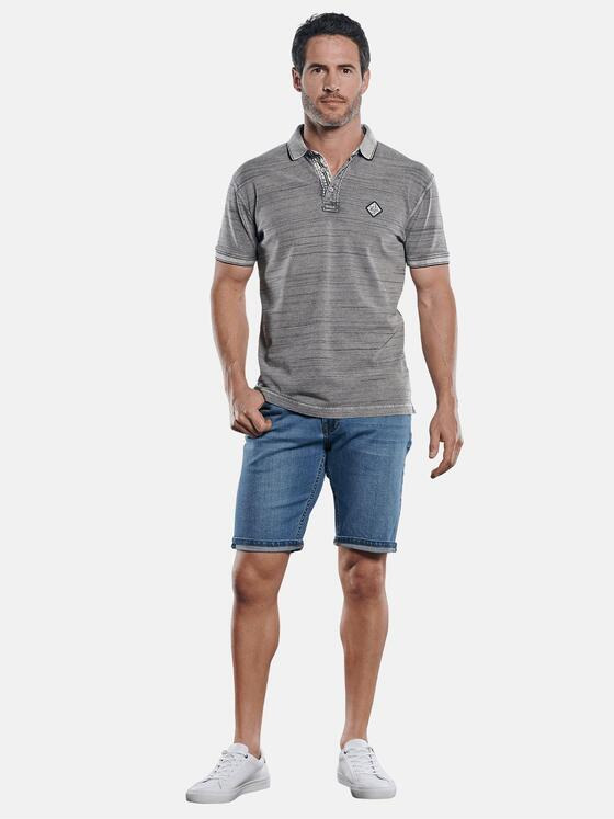 engbers Herren Poloshirt in melierter Optik Grau 29863