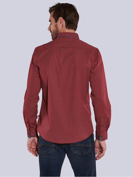 engbers Herren Langarm-Hemd gemustert Rot 36059