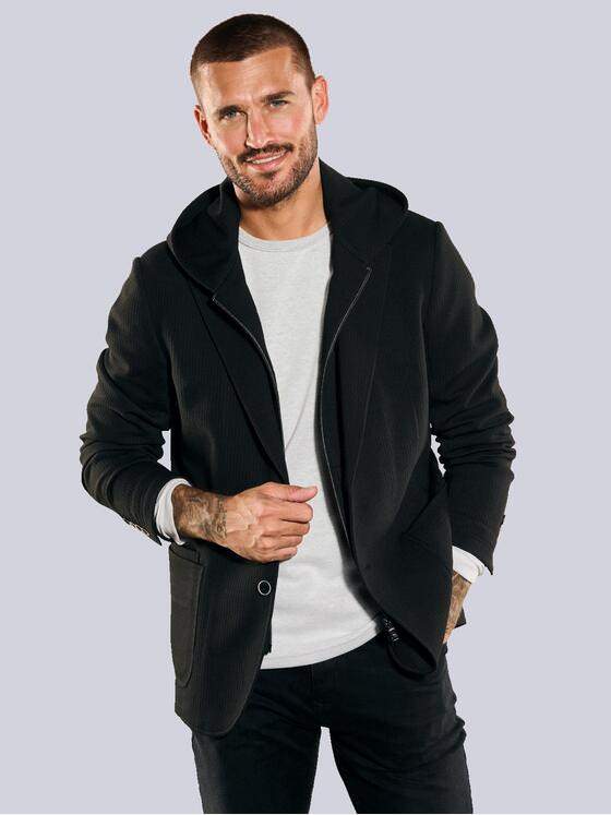 emilio adani Herren Sakko mit Kapuzen-Inlet Schwarz 35548