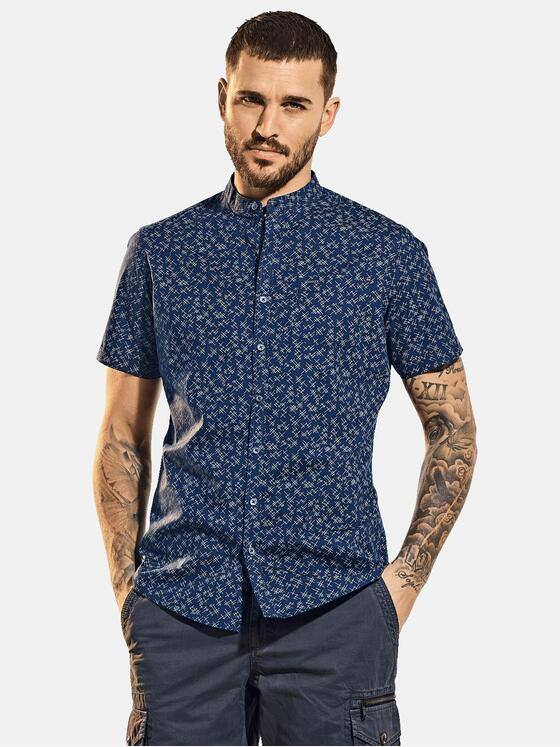 emilio adani Herren Hemd kurzarm Blau 31544