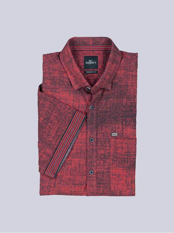 engbers Herren Kurzarm-Hemd gemustert Rot 38500