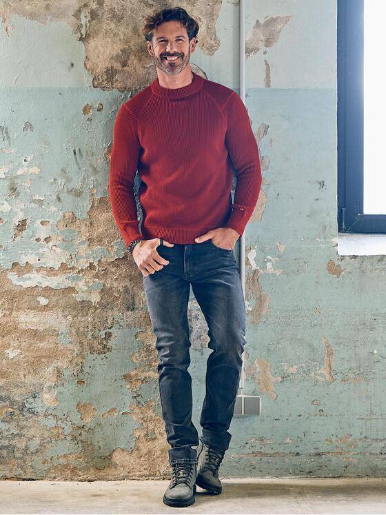 emilio adani Herren Rundhals Pullover Rot 39954