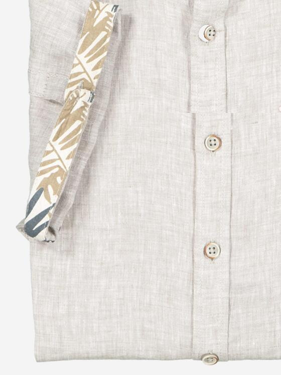 emilio adani Herren Kurzarm-Hemd uni Beige 36856