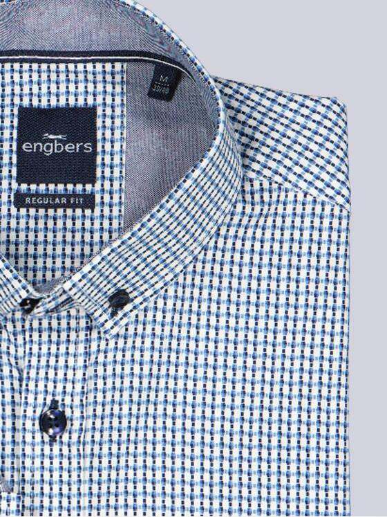 engbers Herren Langarm-Hemd kariert Brilliantblau 39241