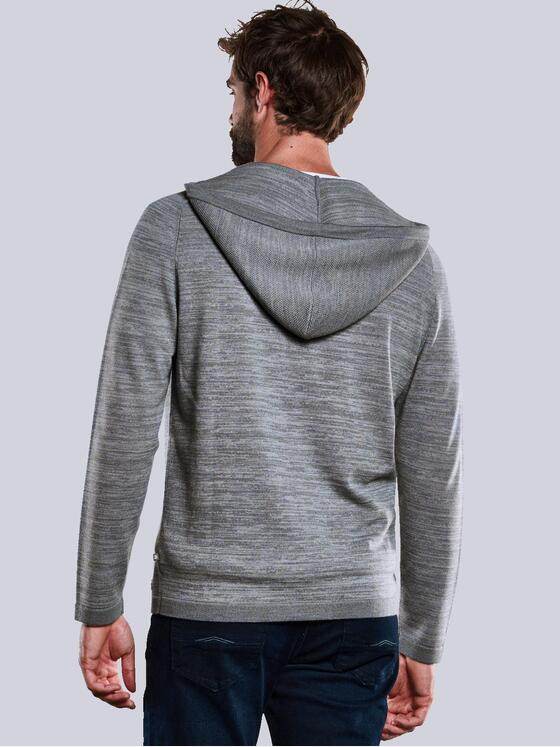 ENGBERS GERMANY Herren Cardigan mit Kapuze Silbergrau 33942