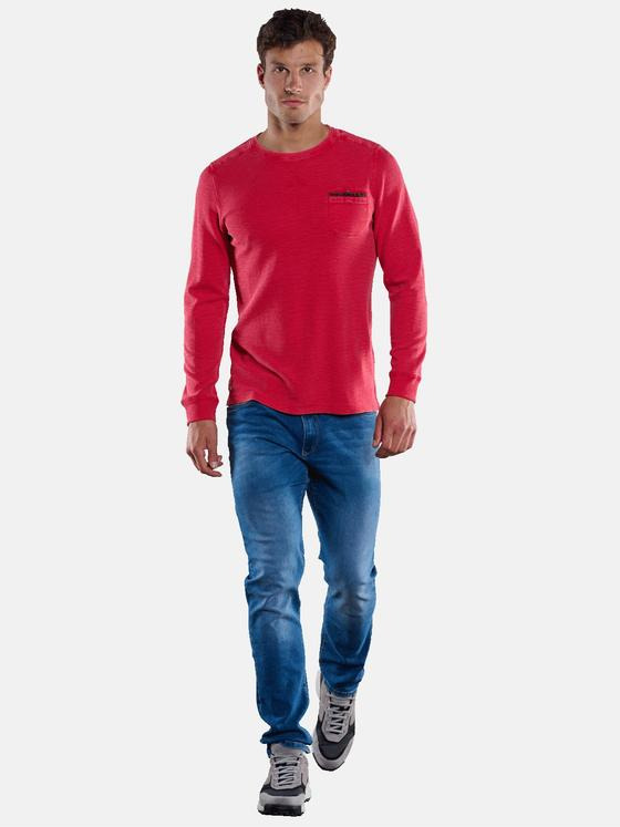 engbers Herren Langarm-Shirt strukturiert Rot 33360