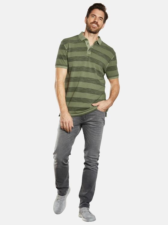 engbers Herren Polo-Shirt gestreift Grün 34823