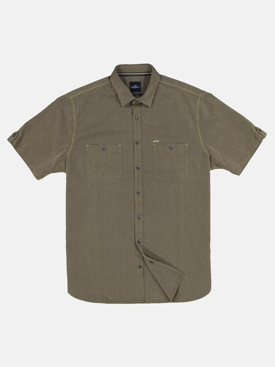 engbers Herren Kurzarm-Hemd uni Khaki 33438