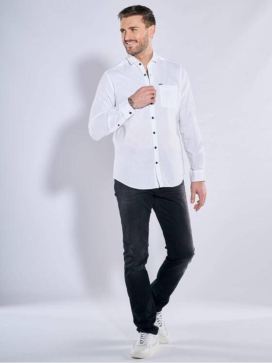 emilio adani Herren Hemd uni Weiß 38592