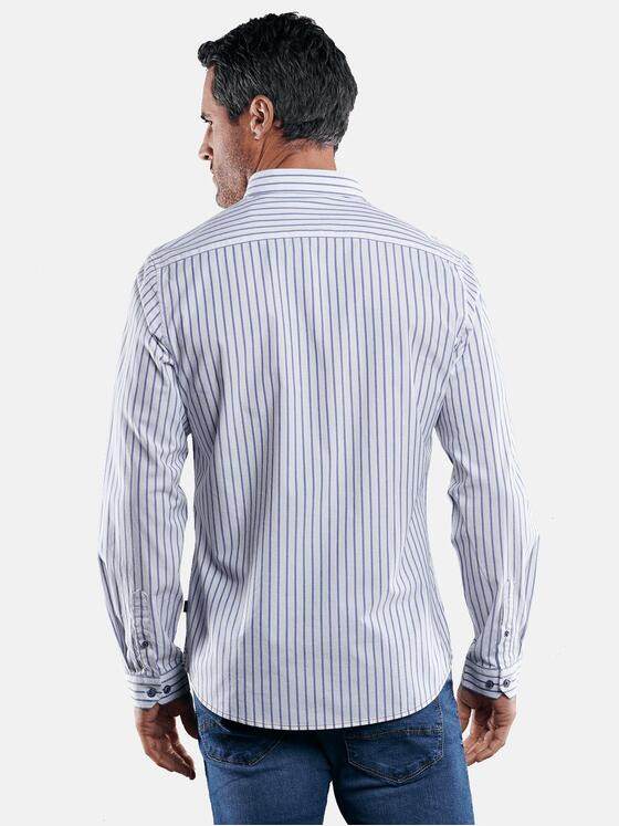 engbers Herren Gestreiftes Langarmhemd Marineblau 29520