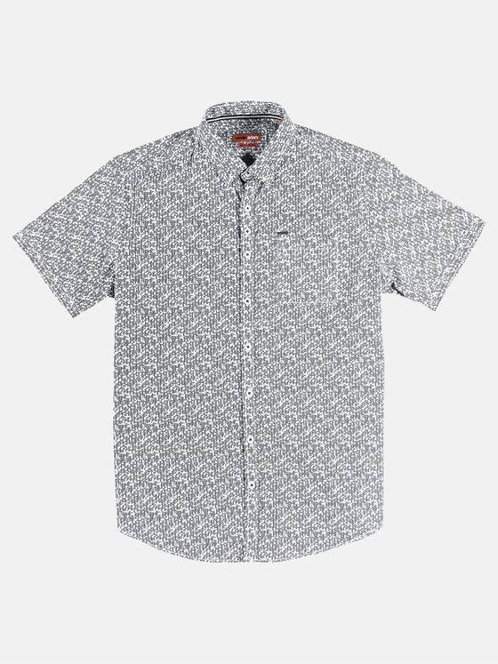 emilio adani Herren Hemd mit sommerlichem All-Over-Print Blau 31238