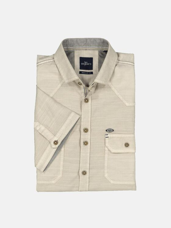 engbers Herren Kurzarm-Hemd regular Beige 36872