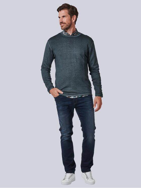 ENGBERS GERMANY Herren Pullover aus Merinowolle Türkis 35847