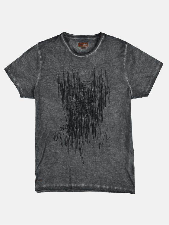 emilio adani Herren gesticktes T-Shirt Grau 29251