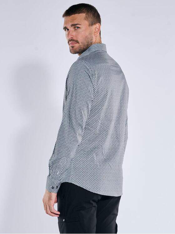 emilio adani Herren Langarm-Hemd satiniert Hellgrau 39600