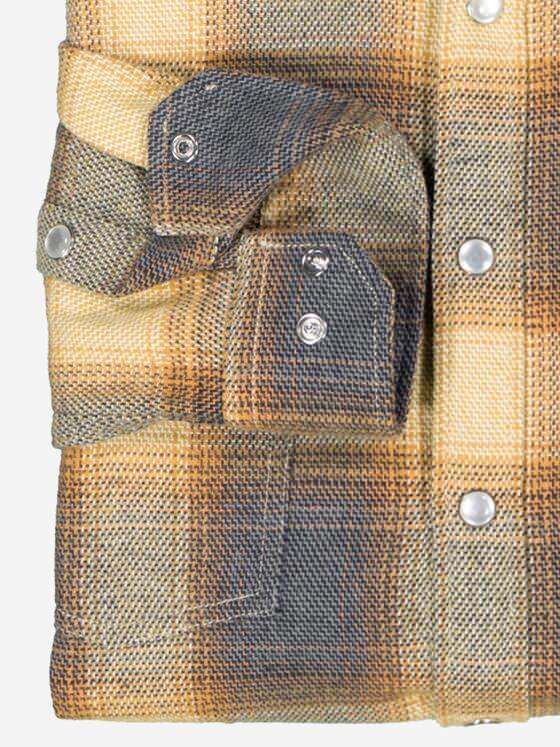 engbers Herren Langarm-Hemd kariert Safrangelb 37585