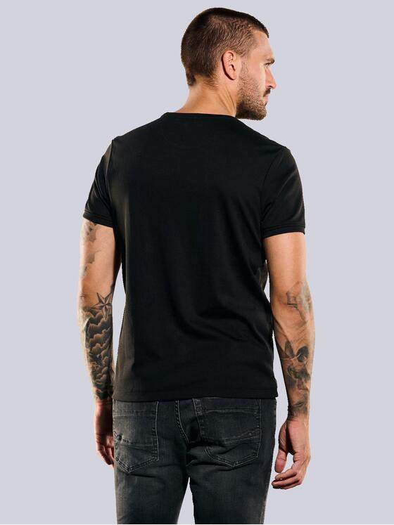 emilio adani Herren Basic-Shirt regular Schwarz 35272