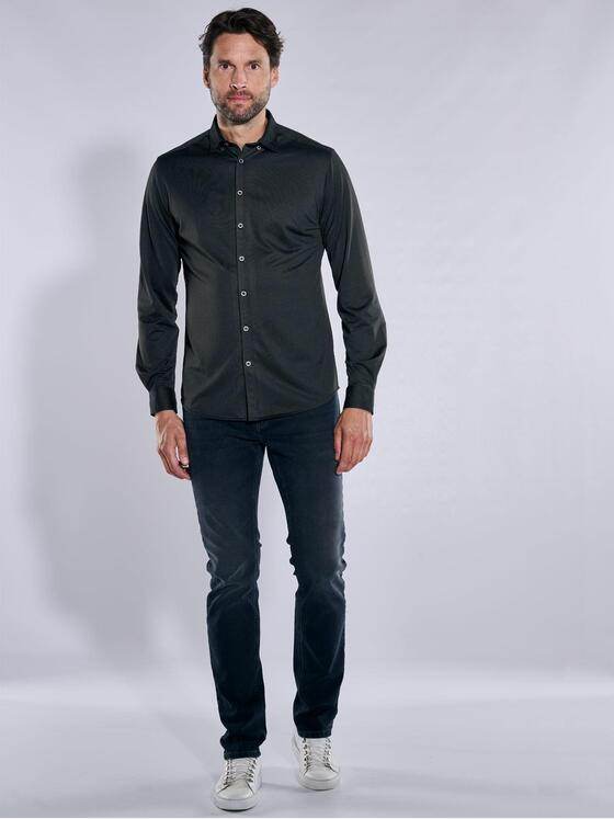 ENGBERS GERMANY Herren Langarm-Hemd slim fit Schwarz 37878