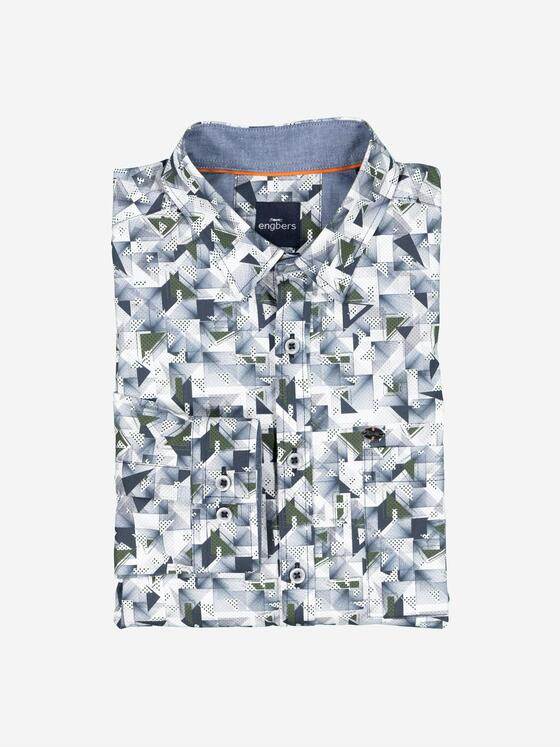 engbers Herren Langarm-Hemd gemustert Oliv 37641