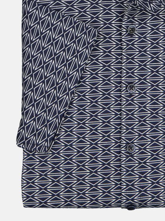 engbers Herren Kurzarm-Hemd slim fit Blau 35028