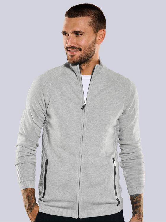 emilio adani Herren Cardigan uni Grau 35321