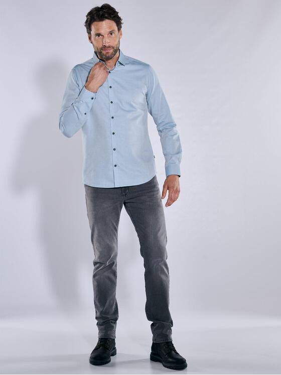 engbers Herren Langarm-Hemd "My Favorite" Blau 37273