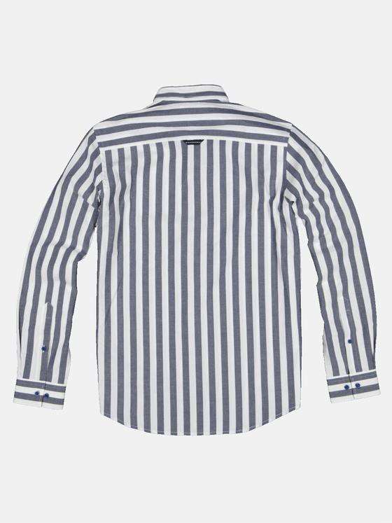 emilio adani Herren Langarm-Hemd gestreift Blau 32615