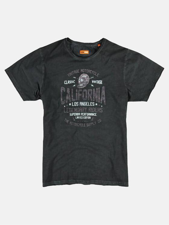 emilio adani Herren Rundhals T-Shirt Grau 24358