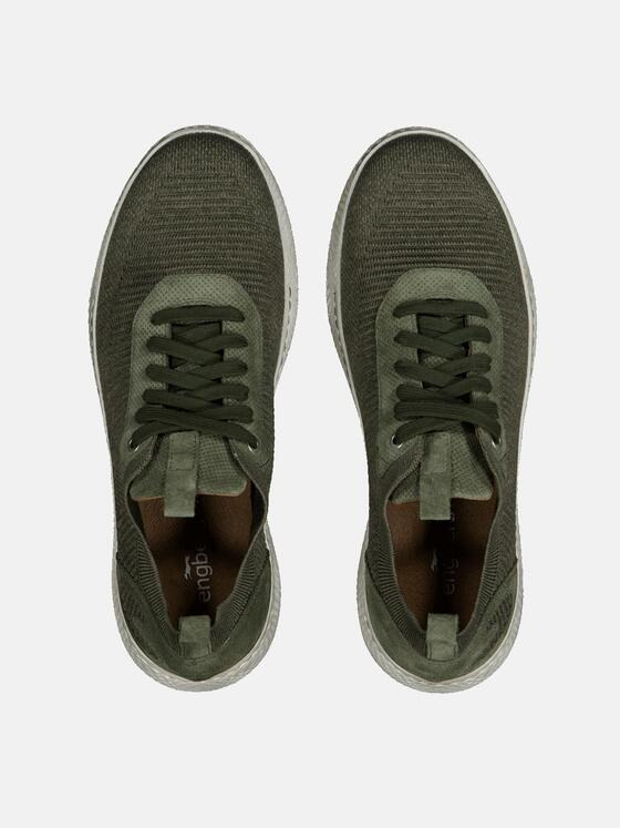 engbers Herren Sneaker aus Materialmix Grün 34418