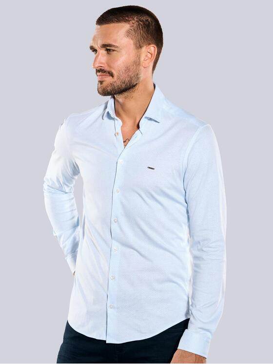 emilio adani Herren Langarm-Hemd slim fit Blau 35510