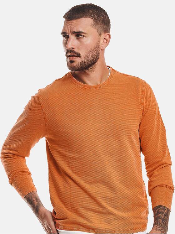 emilio adani Herren Langarm-Shirt strukturiert Orange 32446