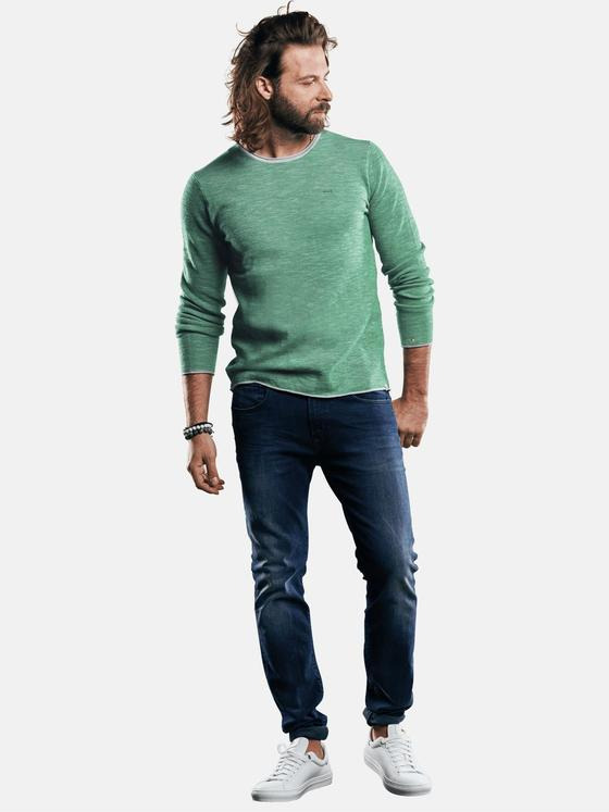emilio adani Herren softer Pullover mit Strukturoberfläche Grün 29242