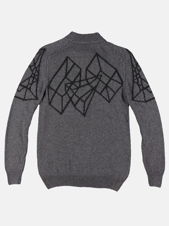 emilio adani Herren Intarsien Pullover Grau 30430